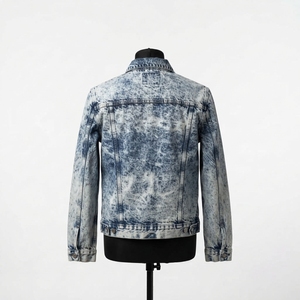 Blousons en jean d'hiver 100 % coton respirant pour l'extérieur, à capuche, col montant, logo frontal, haute qualité, séchage rapide, vente en gros - Product Image 4