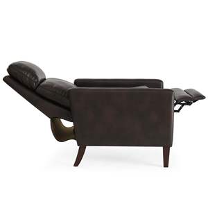 Fauteuil inclinable confortable en similicuir brun bruni Vaughn - Product Image 5