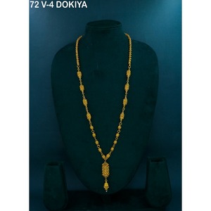 Collar de Cadena con Cuentas Geométricas de Aleación de Cobre Chapado en Oro - Estilo Étnico Clásico y Moderno para Mujeres, Bodas y Ocasiones Especiales Dokiya - Product Image 4