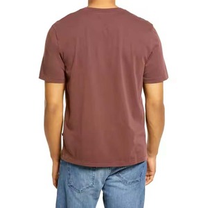 เสื้อยืดคอกลมแขนสั้นผู้ชายผ้าฝ้าย 100% สีทูโทน สกรีนโลโก้ด้านหน้าตามแบบ OEM ระบายอากาศได้ดี แห้งเร็ว เหมาะสำหรับออกกำลังกาย - Product Image 5
