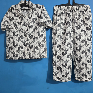 Camisón Casual de Verano para Mujer GpEnterprises, Cuello en V Suave, 100% Algodón Teñido, Corto, Cintura Elástica, Estilo Deportivo - Product Image 1