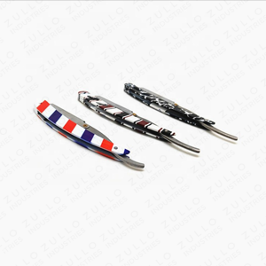Wholesale Premium Stainless Steel Straight Edge Shaving Razor with Black Handle Custom Logo <b>Barber</b> Razor for Men - Product Image 4