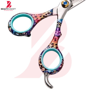 Ciseaux à effiler les cheveux élégants à manche en plastique, outils de texture professionnels de qualité supérieure pour barbier et salon - Product Image 6