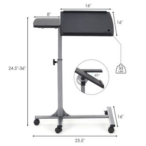 Supporto per laptop regolabile in altezza e angolazione con ruote - Product Image 6