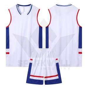 Conjunto de Uniforme de Baloncesto Personalizado, Sin Mangas, Cuello en V, Poliéster que Absorbe la Humedad, Uniforme Deportivo Unisex para Adultos - Product Image 1