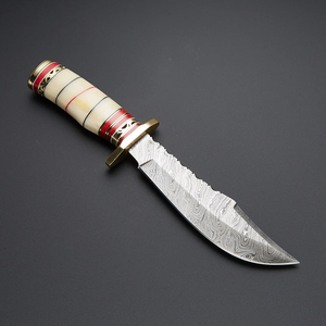 Couteau Bowie de chasse de 13 pouces, style attrayant, fait main, en acier Damas de qualité supérieure, fabriqué au Pakistan, non échangeable - Product Image 5