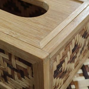 Wholesale Custom Handmade Bamboo Tissue Box Rectangular Wood <b>Napkin</b> Holder Eco Friendly Home Hotel Car Decor Paper <b>Dispenser</b> OEM - Product Image 5