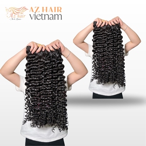 Venta al por mayor 100% Extensiones de cabello natural virgen vietnamita profundo ondulado HD Frontal 13x6 con paquetes - Product Image 2