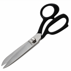 Industrial Grade Tailor Scissors Stainless Steel Fabric Sewing Red <b>Plastic</b> Handle Smooth <b>Edge</b> Non-Foldable DIY Cutting - Product Image 3