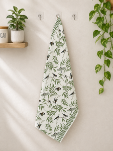 Bird Print <b>Kitchen</b> Towel viscose Linen Hanging Towel for Home - Product Image 2
