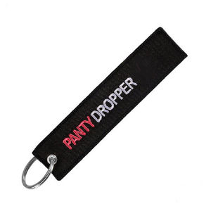 Llavero de tela bordado a doble cara de alta calidad con diseño clásico de cerdo, técnica tejida - Product Image 3