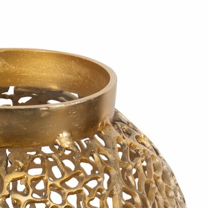 Vase en aluminium de conception moderne avec un design ajouré complexe, pour la décoration de la maison, offrant des options de personnalisation. - Product Image 2