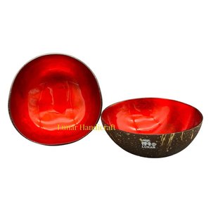 Cuenco de cáscara de coco natural ecológico hecho a mano hecho en Vietnam lacado dentro de tazas de postre - Product Image 2