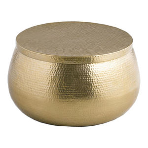 Mesa de Centro de Metal y Hierro de Estilo Popular, con Cubierta de Vidrio, Decorativa, Redonda, Clásica - Product Image 4