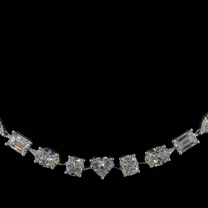 Collar de tenis de moissanita con gemas de formas mixtas, joyería nupcial de lujo, collar llamativo brillante, regalo para mujer - Product Image 5