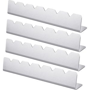 Set di 4 Supporti per Spiedini in Acciaio Inox, Rastrelliera per Shish Kebab, Accessori per Barbecue in Legno, Metallo e Bambù - Product Image 1