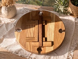 Bandeja de Picnic Plegable de Madera Natural con Portavasos y Ranuras para Aperitivos, Ligera para Fiestas y Excursiones al Aire Libre - Product Image 5