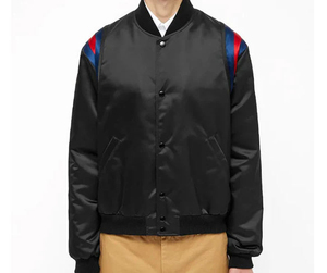 Customized Lightweight <b>Men's</b> <b>Jackets</b> Satin Bomber <b>Jacket</b> Black Color <b>Long</b> Sleeve Full Woman Satin <b>Men's</b> <b>Jackets</b> - Product Image 5