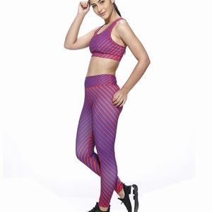 Custom Sublimation Print Solid Plus Size Reversible Yoga Set Eco-Friendly High Stretchable Sports Workout Bra Leggings Set - Product Image 3
