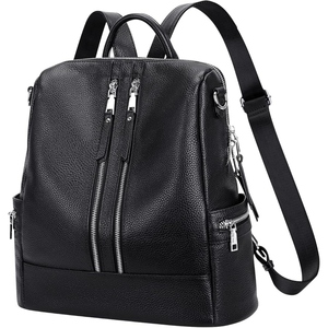 Mochila Convertible de Cuero de Búfalo para Mujer, Diseño Clásico, para Viajes, Escuela u Oficina, Acabado Liso - Product Image 2