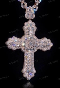 Colgante de cruz de Jesús con incrustaciones de diamantes, colgante de hip hop personalizado para hombre, joyería de hip hop, amuleto de Jesús con incrustaciones de diamantes, colgante de moissanita - Product Image 5
