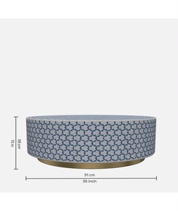 Taburete Decorativo para el Hogar Hecho a Mano, Ecológico y Moderno, Diseño Único de Lujo Indio con Incrustaciones de Hueso, F S INTERNATIONAL Uttar - Product Image 1