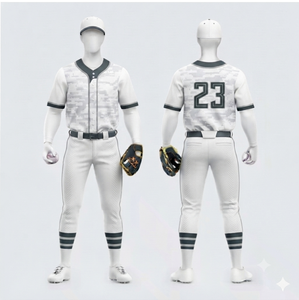 Conjunto de Uniforme de Béisbol Personalizado Unisex, Camiseta de Manga Corta con Cuello en V, Estampado de Camuflaje Blanco, Jersey de Poliéster Antibacterial que Absorbe la Humedad - Product Image 1