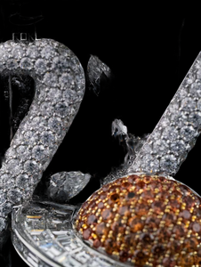 Luxury <b>Statement</b> <b>Necklace</b> 925 Silver Rhodium Plated Pave Diamond Figaro Chain Unisex Party Jewelry Available for Best Price - Product Image 3