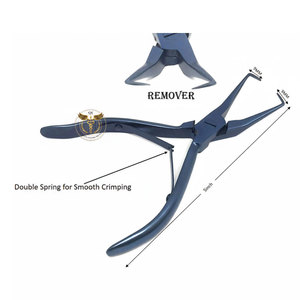 Pinzas de Acero Inoxidable para Extensiones de Cabello con Medio Orificio de 7 Pulgadas, Herramienta Profesional para Aplicar y Remover Anillos Micro, Uso en Salón - Product Image 3