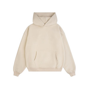 Sudadera con Capucha Beige para Hombre, Corte Regular, 50% Algodón, Tejido de Punto, Informal, con Bolsillo Delantero, Estilo Vanguardista de Invierno - Product Image 1