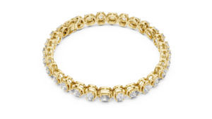 Gold Plated Cushion Cut Lab Grown Diamond Tennis Bracelet Bezel <b>Set</b> Link <b>Bangle</b> for Wedding Gift Everyday Wear - Product Image 3