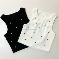 Débardeur d'été pour femme en mélange coton, élasthanne et viscose, style Y2K, sans manches, pour l'extérieur, assortiment de styles en stock