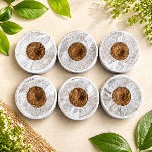 Plug de turba de coco para plántulas vivas, pellets de fibra de coco biodegradables, pellets de cocopeat en red. - Product Image 1