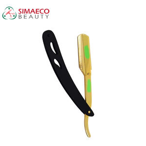 Premium Reusable Shaving Razor Black <b>Plastic</b> Handle Gold Plated Precision <b>Edge</b> Durable Professional Grooming CE ISO Skin - Product Image 1
