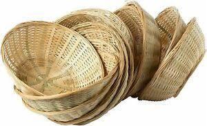 Cesta de Almacenamiento de Bambú Hecha a Mano en India con Asa, Cesta Utilitaria de Bambú Tejida Natural, Almacenamiento y Organización del Hogar, Económica - Product Image 5