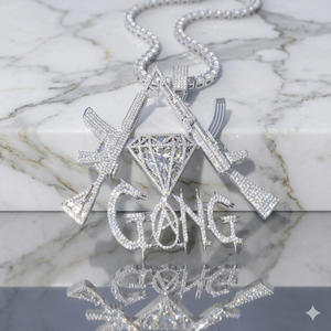 Pendentif personnalisé en forme d'épée, entièrement serti de moissanite, plaqué or blanc, en argent 925, style hip-hop pour homme, idéal pour les soirées - Product Image 2