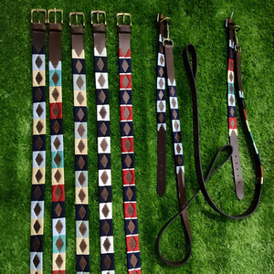 Cinturón de Cuero Crazy Horse Tradicional Bordado con Hebilla de Metal Sólido, Diseñado para Atuendos Diarios y Estilo al Aire Libre - Product Image 5