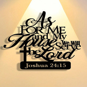 CIFbuy Joshua 24 15 Decorazione Murale Rustica in Metallo con Scritture, Regalo per Casa e Ufficio, Tema Battesimo e Matrimonio, Arte in Metallo - Product Image 2