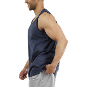 Débardeur décontracté pour homme, respirant, écologique, séchage rapide, col en U, polyester/coton, débardeur stringer pour homme - Product Image 2
