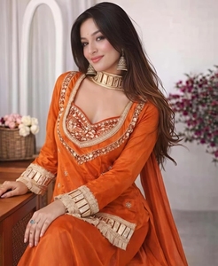 KV Women's Art Silk <b>Kurti</b> Palazzo Dupatta Set - Product Image 1