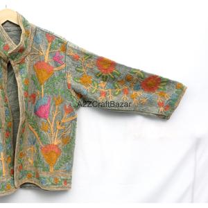Handmade Vintage Floral Suzani Embroidered TNT Quilted Breathable Eco-Friendly Cotton Winter Jacket Women <b>Classy</b> Ethnic Boho - Product Image 4