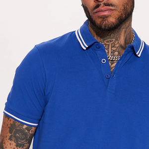 T-shirt décontracté pour homme au design élégant avec col rabattu, lavage vintage / Conception de logo personnalisé, matériau de haute qualité, tissu doux - Product Image 3