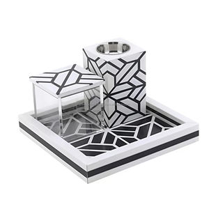 Ensemble de brûleur d'encens Bakhoor en résine faite à la main jaune et blanc boîte Bakhoor et brûleur avec plateau ensemble Mubkhara - Product Image 1