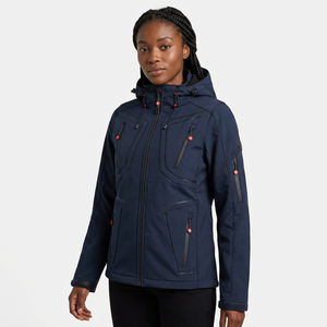 Chaqueta Varsity Reversible Impermeable de Mezclilla para Hombre, con Logotipo Frontal, Azul Oscuro, Poliéster, Cierre de Cremallera, para Otoño y Actividades al Aire Libre - Product Image 2
