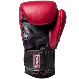 Dernier modèle de gants de boxe Twins à manches longues, couleur rouge et noir, en cuir de vache véritable, pour l'entraînement MMA et Muay Thai. - Product Image 3