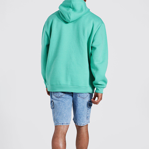 Sweat à capuche oversize décontracté pour homme, motif uni, en molleton 100 % coton, style streetwear, avec poche - Product Image 6