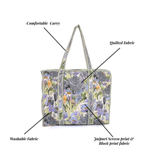 Nouveau Sac Fourre-tout Matelassé en Coton Imprimé Floral 2026, Durable, avec Bandoulière Épaissie et Grande Capacité - Product Image 3