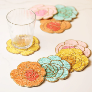 Sous-verre perlé de luxe avec motif de fruits, dessous de plat de table faits main à l'effigie de dessins animés pour la protection des boissons - Product Image 5