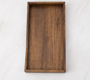 Plateau de service et d'organisation rectangulaire en bois d'acacia fait main avec un design moderne/rustique pour la cuisine et la décoration de la maison - Product Image 6