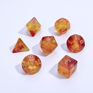 Ensemble de dés polyédriques en résine faits à la main, 7 pièces, roulement fluide, équilibré, écologique, durable, jeux de société de table DND RPG - Product Image 1